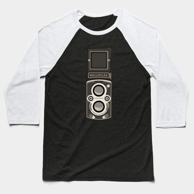 Rolleiflex TLR Camera Baseball T-Shirt by Randomart